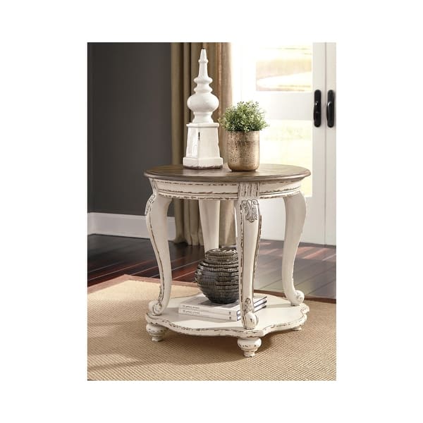 slide 2 of 5, Realyn End Table - White/Brown