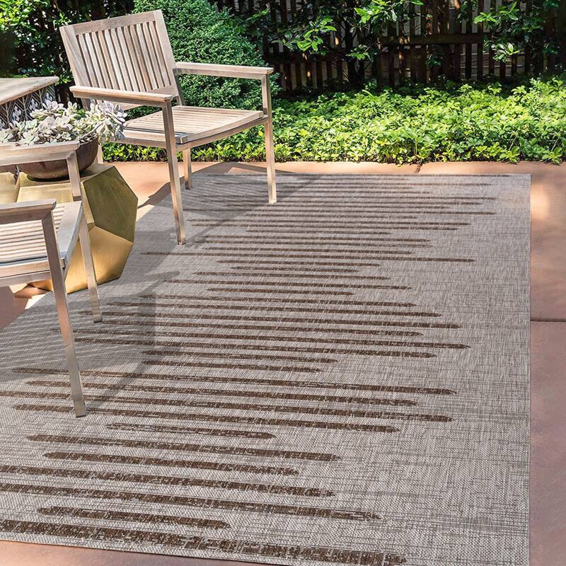 JONATHAN Y Colonia Berber Stripe Geometric Indoor/Outdoor Area Rug