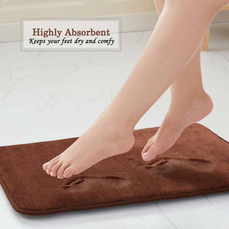 Sweet Home Collection Memory Foam No Slip Back Bath Mats