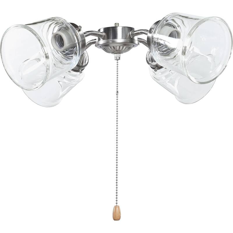Aspen Creative 23176-60-4 Transitional Style Clear Replacement Glass Shade,2-1/4"Fitter Size,4-3/4"H x 4-3/8"Dia,4 Pack