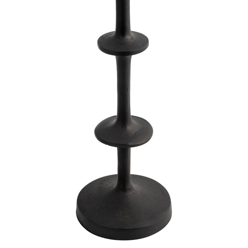 Black 36 in. Metal Abacus Floor Pillar Candle Holder