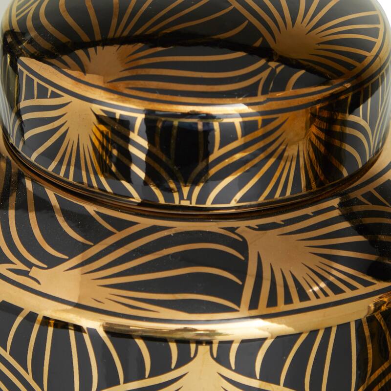 White, Black, Gold, Blue or Silver Ceramic Decorative Jars with Gold or Silver Accents (Set of 2)