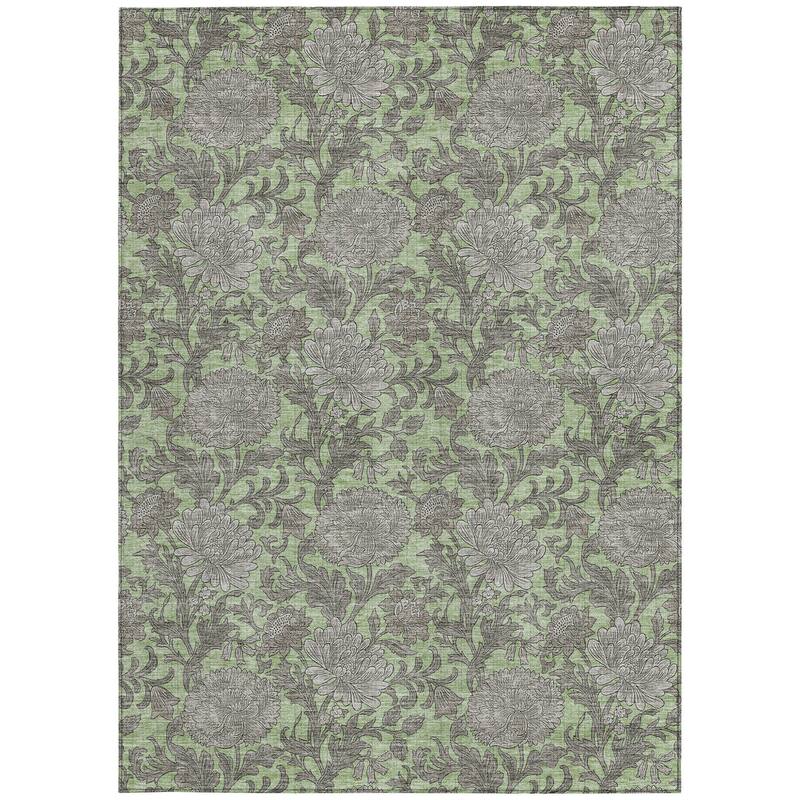 HomeRoots Floral Transitional Rectangle Outdoor Rug