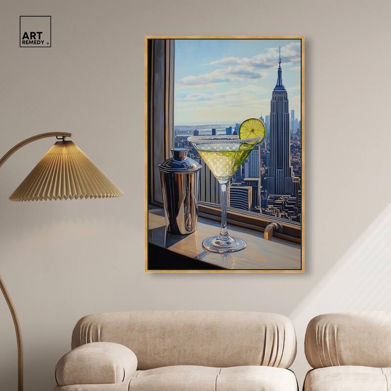 Classy Drink in NYC Canvas by Art Remedy