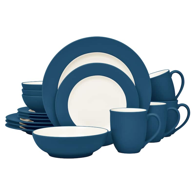 Noritake Colorwave 16-Piece Rim Dinnerware Set, Service For 4 - Blue