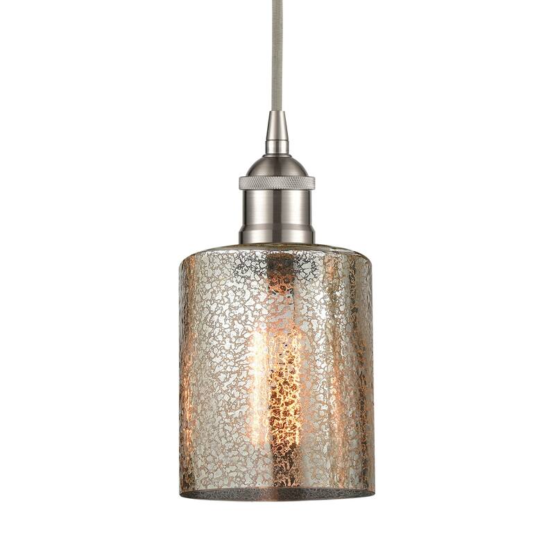 Innovations Lighting 616-1P-10-5 Cobbleskill Pendant Cobbleskill 5" - Brushed Satin Nickel / Mercury
