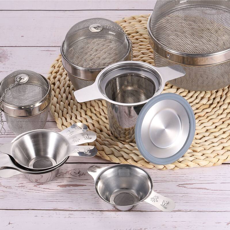 2 Pcs Tea Infuser Filter with Handle, Matte/Polished Loose Tea Steeper