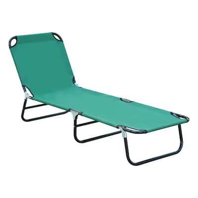 Foldable Outdoor Lounge Chair Camping Tanning Chair with 5-Position Adjustable Backrest for Beach Pool Patio