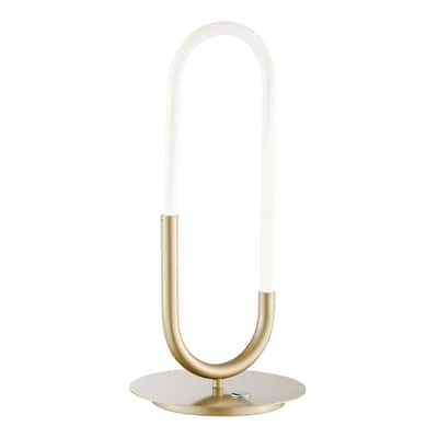Gold Acrylic Metal Table Lamp with Integrated LED and Touch Switch - 8” x 8” x 19” (D x W x H)