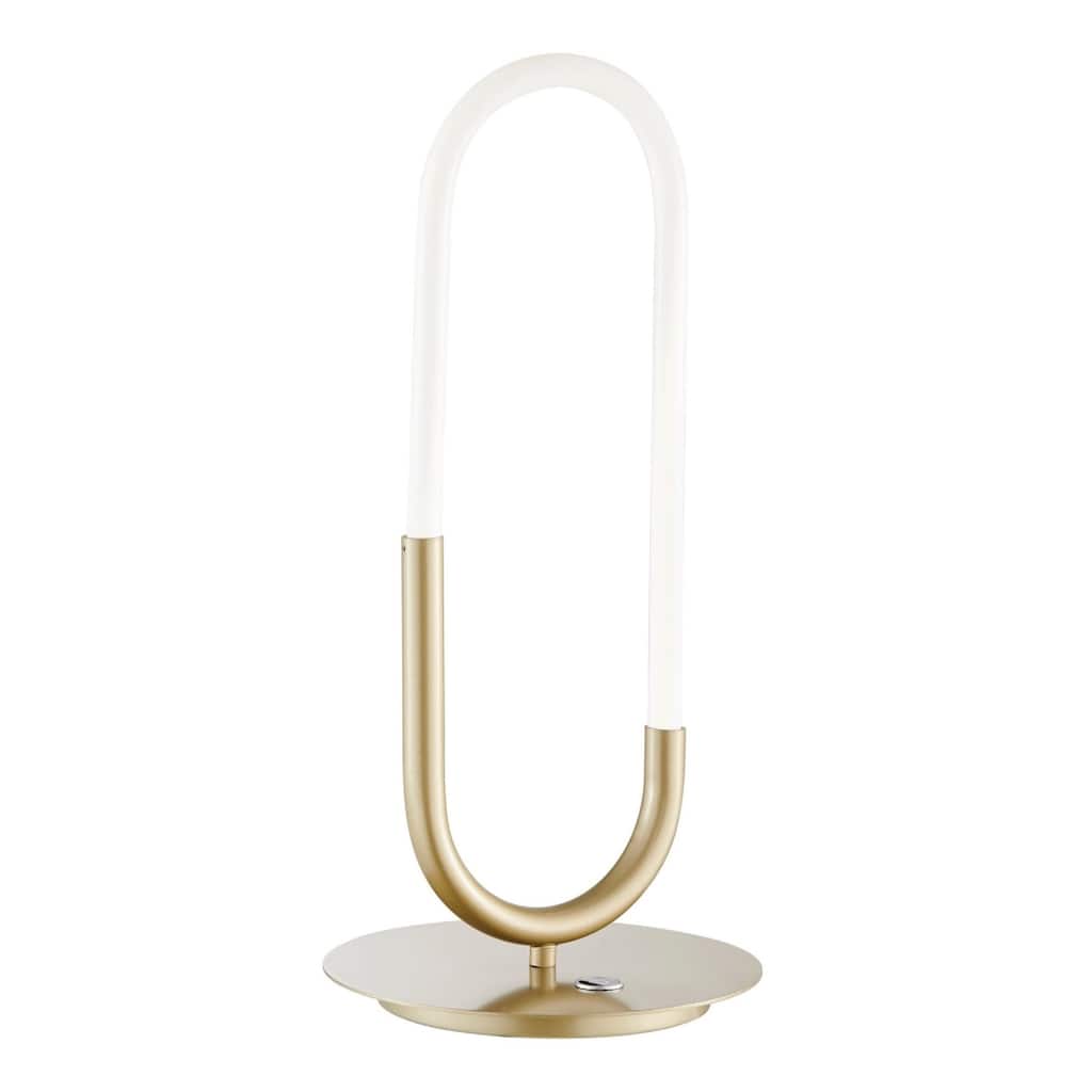 Gold Acrylic Metal Table Lamp with Integrated LED and Touch Switch - 8” x 8” x 19” (D x W x H)