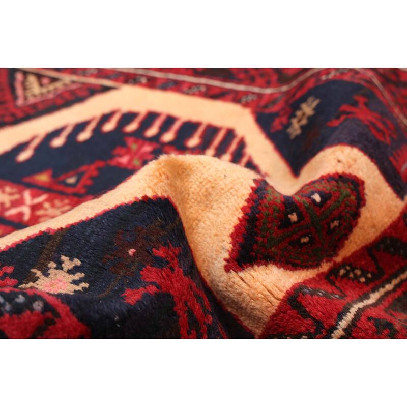 ECARPETGALLERY Hand-knotted Baluch Beige, Red Wool Rug - 3'4 x 6'1