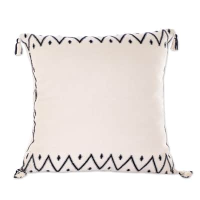 Novica Handmade Zig Zag Waves Cotton Throw Pillow Cover