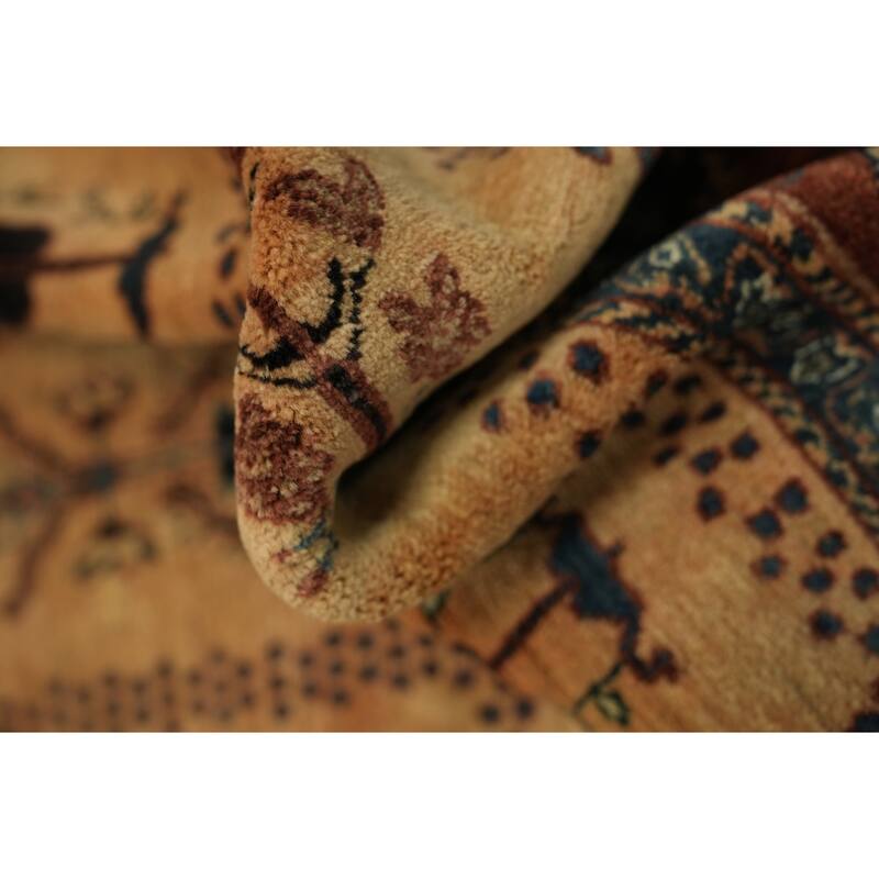 Hand Knotted Oriental 100% Wool Carpet Traditional Tribal Peach Gabbeh (Qashqai) Area Rug - 6' 7'' X 3' 11''