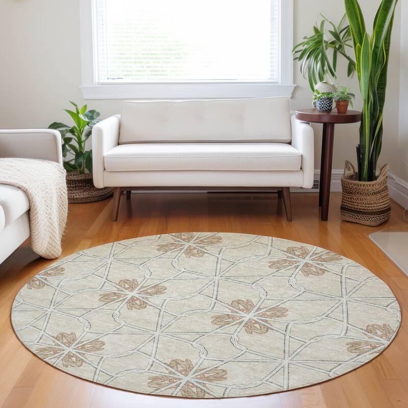 Machine Washable Indoor/ Outdoor Chantille Contempoary Whimsy Rug