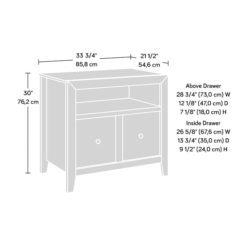 Wood Lateral File with Clutter-Free Design, White