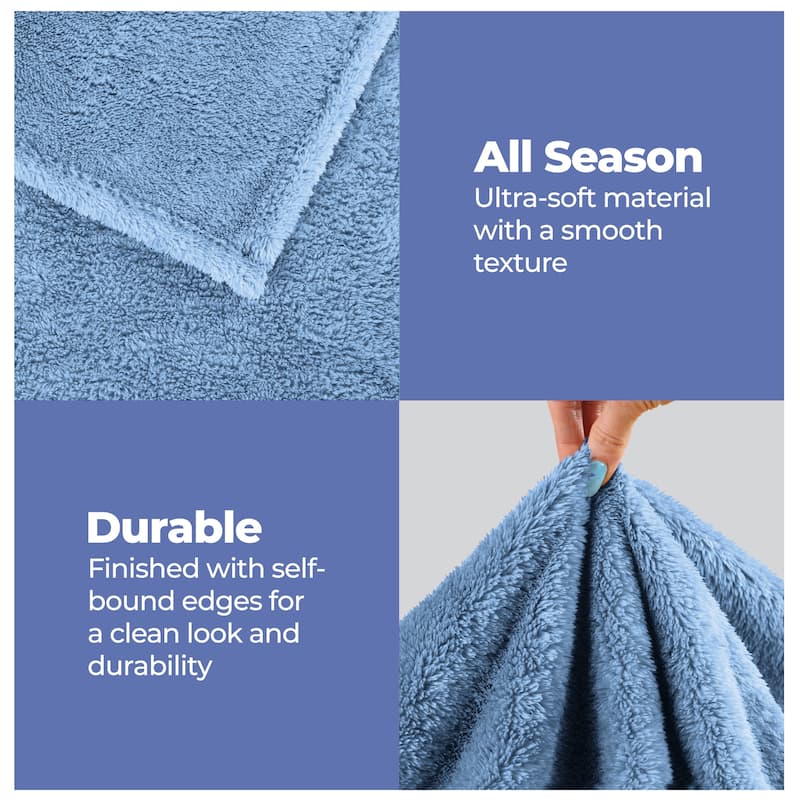 Superior Solid Fluffy Fleece Blanket, Plush and All Season