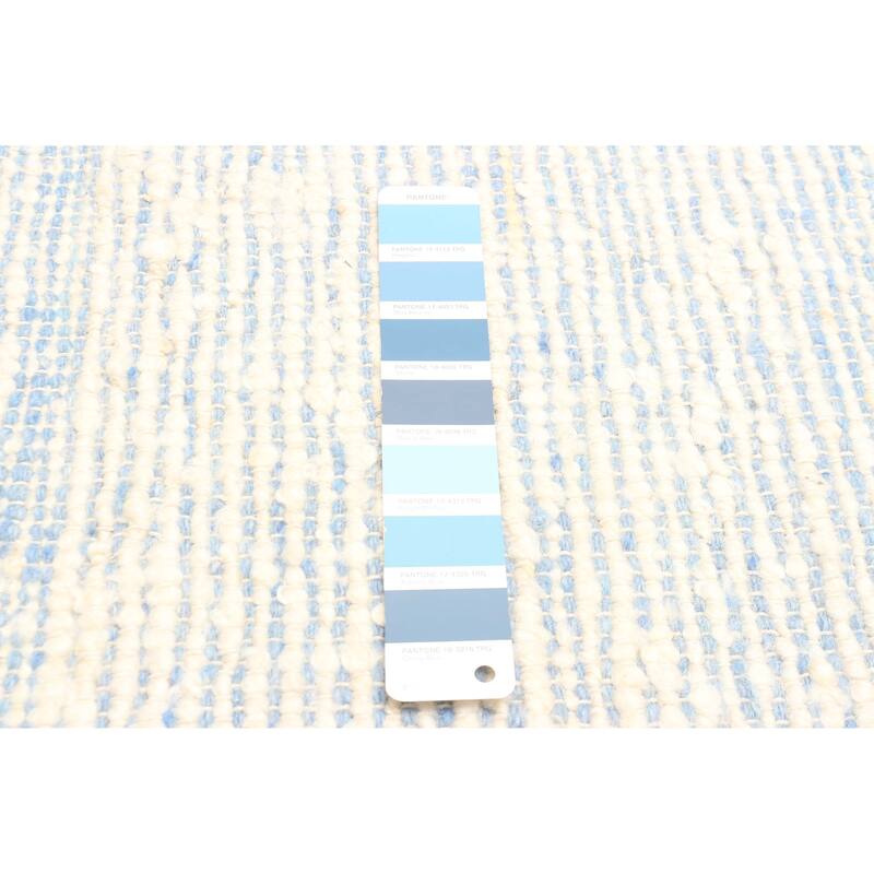 ECARPETGALLERY Braid weave Sienna Blue Wool Rug - 4'1 x 6'1