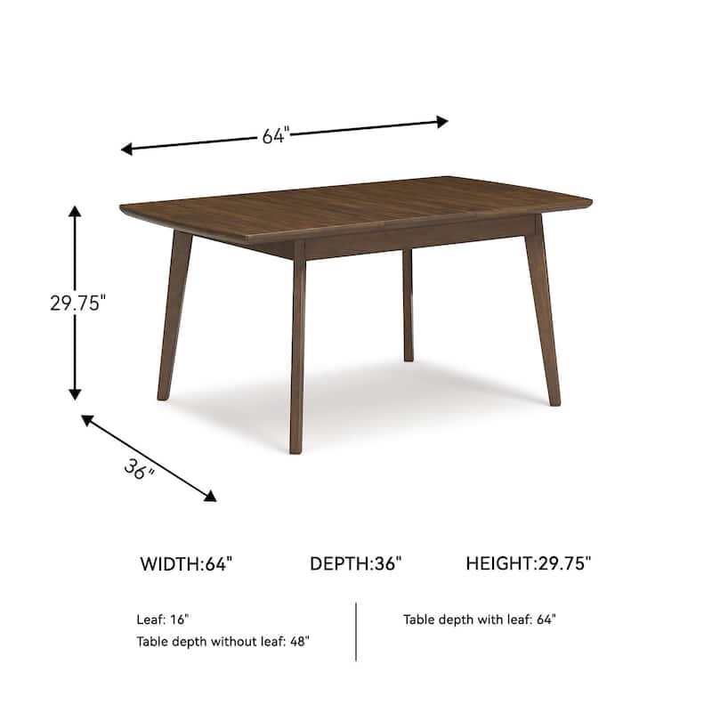 Signature Design by Ashley Lyncott Brown Rectangular Dining Butterfly Extension Table - 36"W x 48/64"D x 30"H