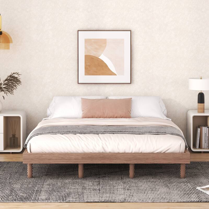 Stylish Queen-Size Floating Bed Frame with Durable Materials - Modern Design for Any Bedroom
