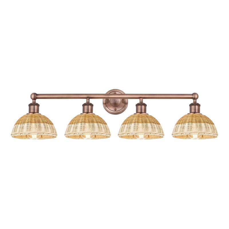 Innovations Lighting Endless Possibilities Edison - Bristol Natural II - 4 Light 35" Bath Vanity Light - Antique Copper/Natural