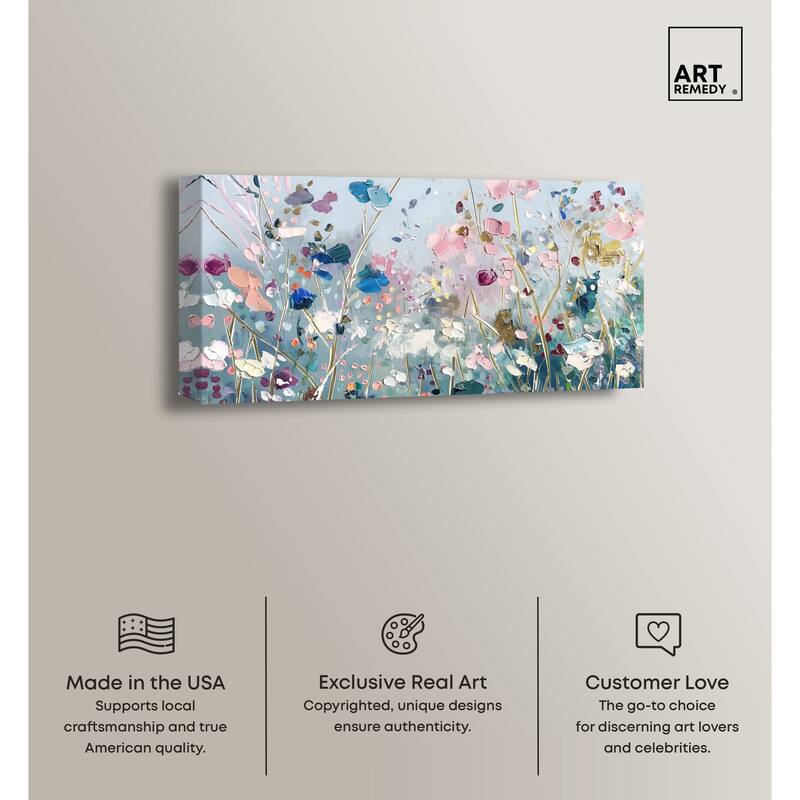 Art Remedy Blue Forest Ii Gallery Wrapped Floral Fine 1 Piece Canvas Wall Art