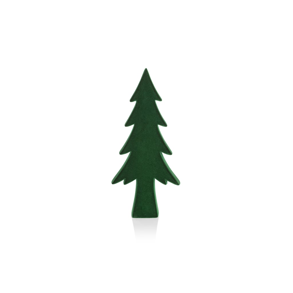 Kazuko Green Flocked Ceramic Trees, Set of 3