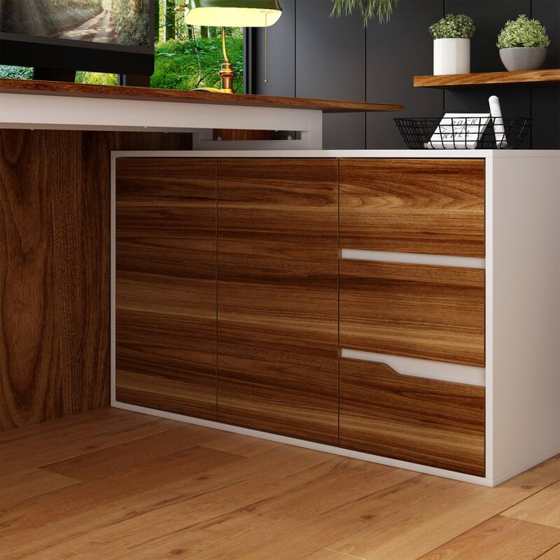 Timechee Home Office Computer Desk L-Shaped Corner Desk 54.3" Writing