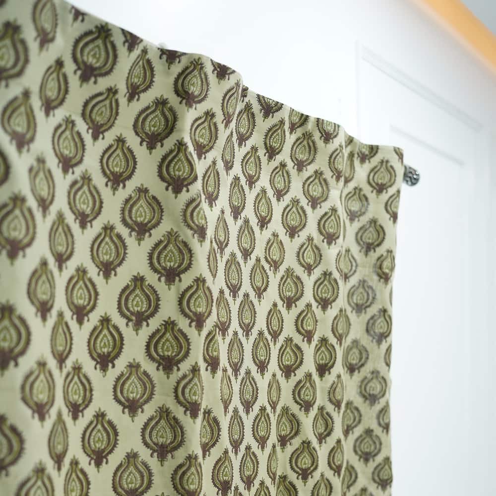 Fabdivine Handmade Block Print Viscose Linen Gift Home Decorative Accent Vintage Curtain or Drape