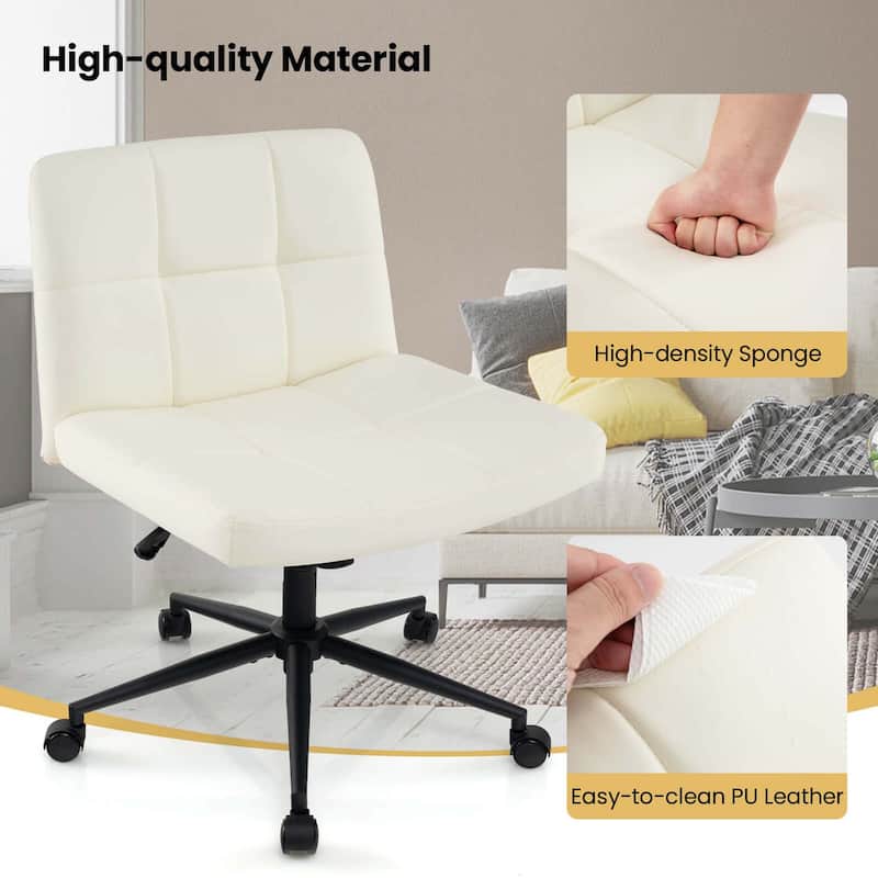 Costway Criss Cross Chair with Wheels Oversized U-shaped Seat Wheels - See Details