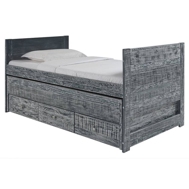 Taylor & Olive Begonia Twin Bed with Twin Trundle & 3 Built in Drawers