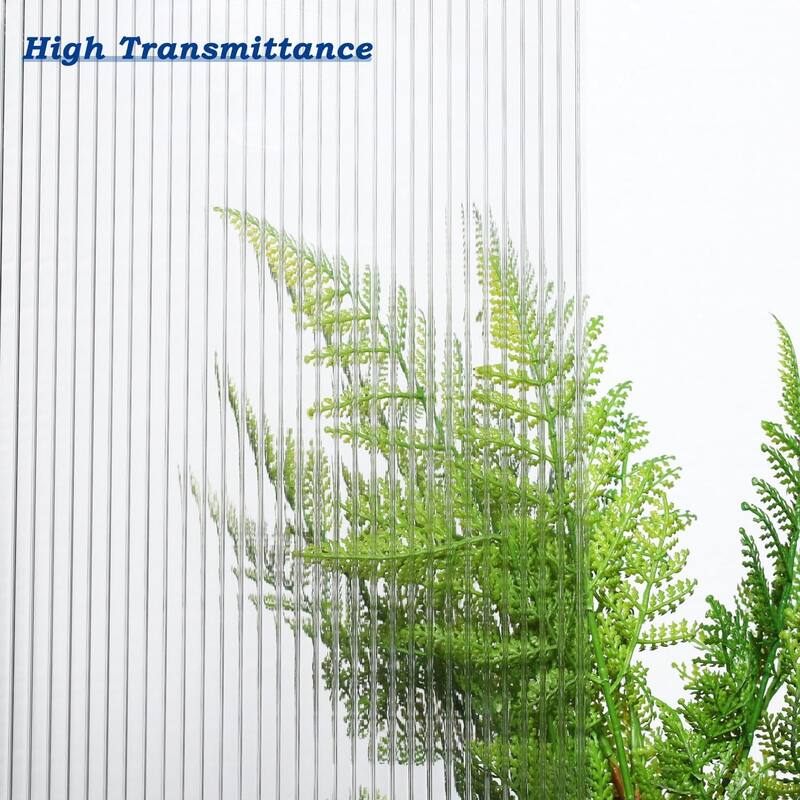 Aoodor 6-Pack Polycarbonate Panels, UV-Protected Waterproof Clear Sheets, Twin-Wall Design for Greenhouses and Gazebos