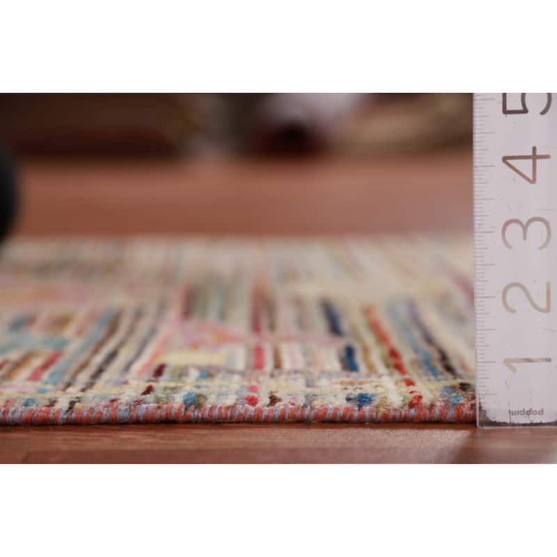 Hand Knotted Oriental 100% Wool Carpet Transitional Floral Multi-Colored Oushak Runner Rug - 9' 9'' X 2' 7''