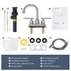 preview thumbnail 4 of 21, WOWOW 4 in. Centerset Double Handle Bathroom Faucet with Drain Kit Included