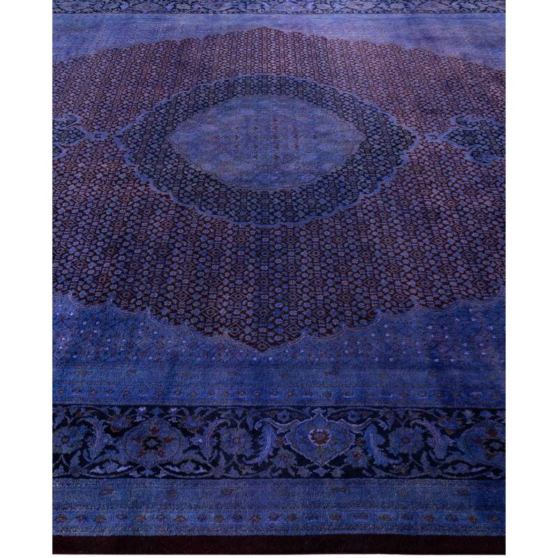 Overdyed One-of-a-Kind Hand-Knotted Area Rug - Purple - 9' 1" x 12' 1"