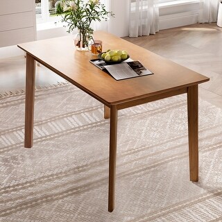 47 Inch Mid-century Modern Dining Table with Rubberwood Legs - Brown ...