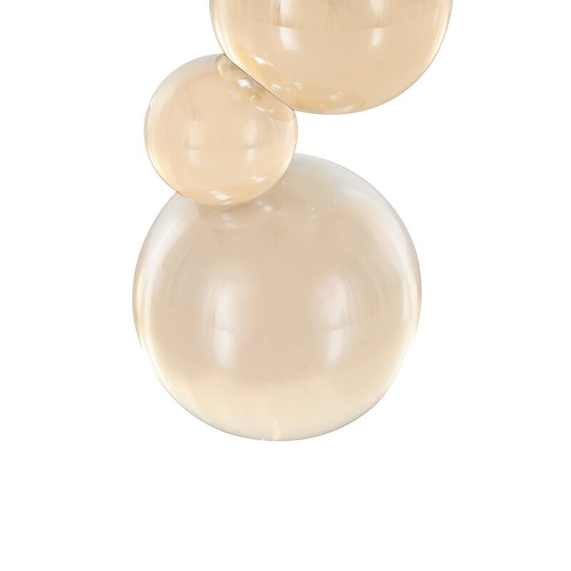 Glass Stacked Orbs Abstract Decorative Sculpture - Beige or Clear