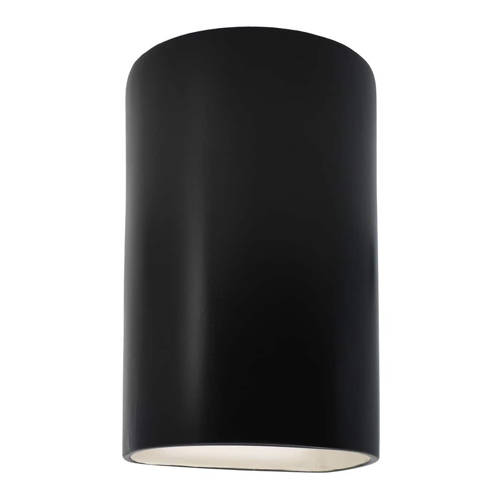 Justice Design Ambiance - Large Cylinder Wall Sconce - Open Top & Bottom (Outdoor) - Replaceable Bulb