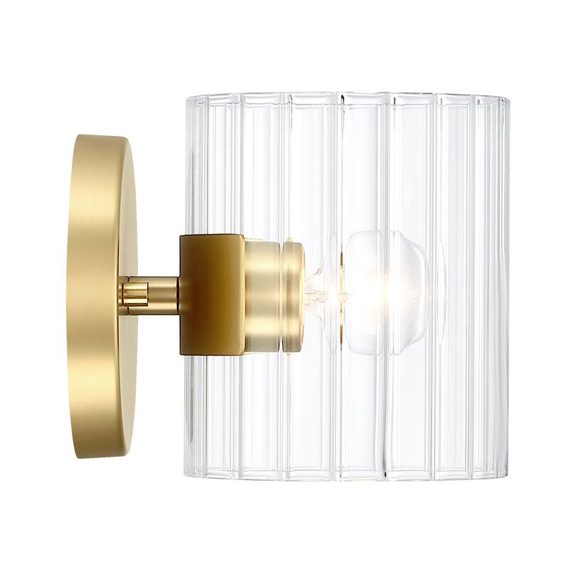 Aries 6 in. 1-Light Brushed Gold Transitional Wall Sconce Light