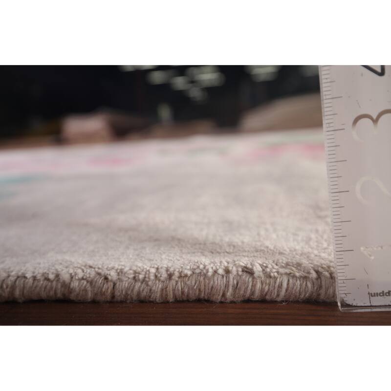 Floral Abstract Area Rug Handmade Wool & Silk Carpet - 6'7"x 9'7"