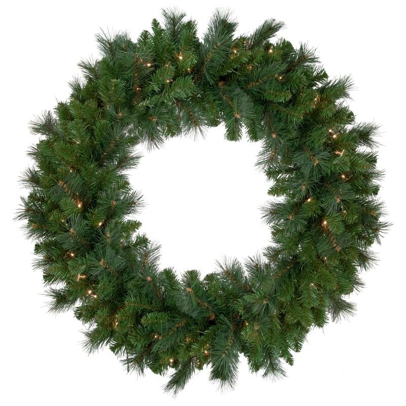 Mixed Beaver Pine Artificial Christmas Wreath - 36" - Clear Lights