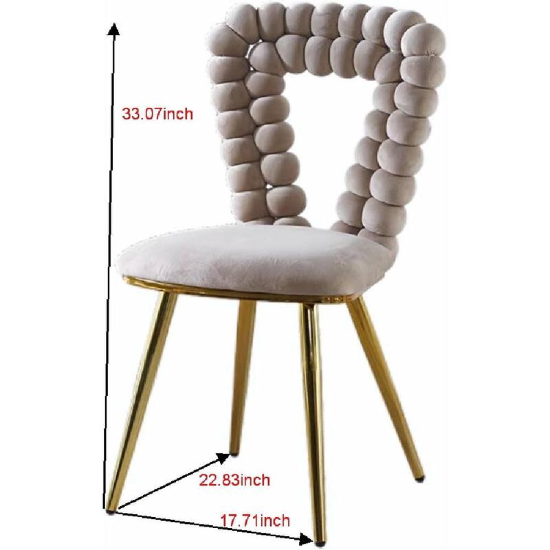 Modern Chair Set (2) with Golden Iron Tube Legs