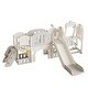 preview thumbnail 11 of 14, Toddler Kids Slide Playground for Age 1-4 with Basketball Hoop, Swing