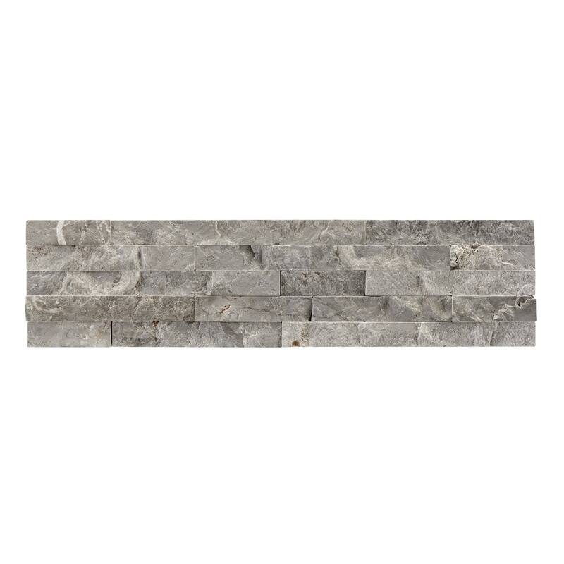 Slender Strip 3 in. x 12 in. Panel and 3 in. x 12 in. Corner Marble Wall Tile