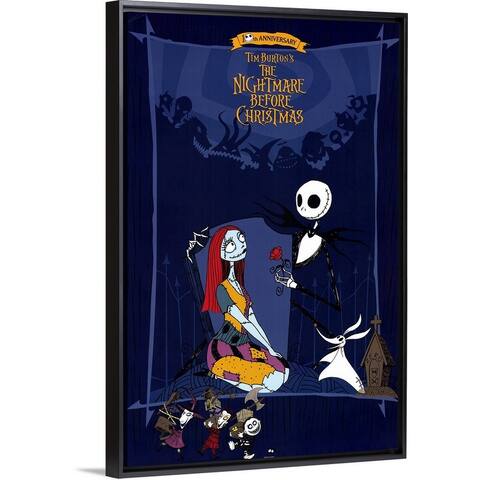 "Tim Burtons The Nightmare Before Christmas (1993)" Black Float Frame Canvas Art