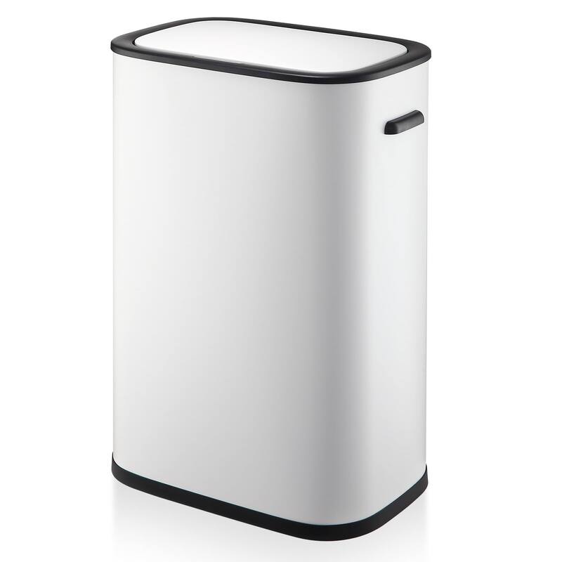 Automatic Trash Can with Lid,13 Gallon Smart Trash Can, 50L Motion Sensor Trash Can - White