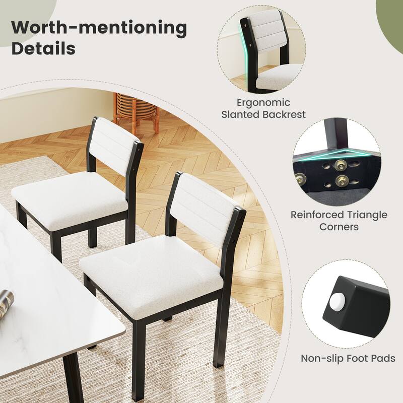 Gymax Dining Chair Set of 2 Sherpa Upholstered Kitchen Chairs w/ Wood