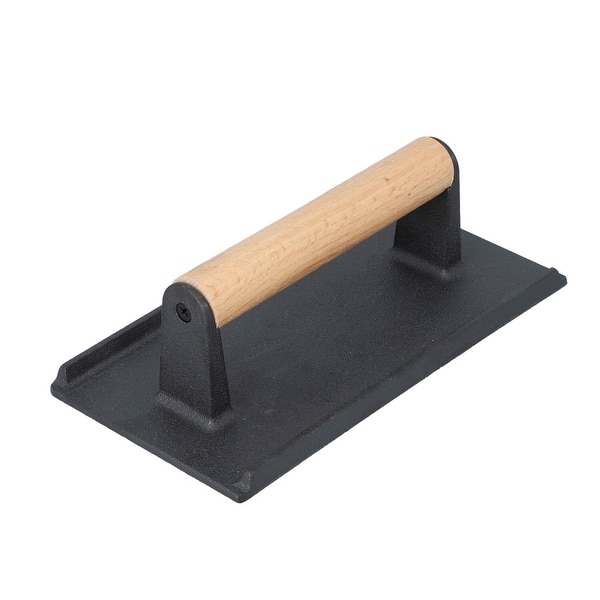 Cast Iron Grill Press with Wooden Non Stick Handle Comfortable Grip