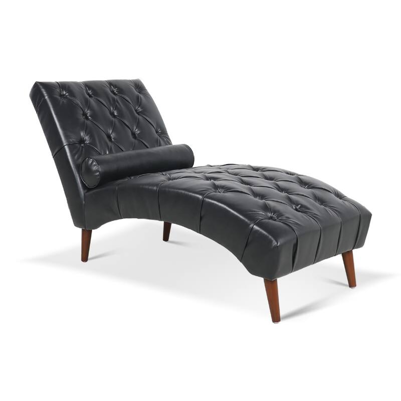 25.39" PU Upholstered Buttons Tufted Chaise Lounge Chair