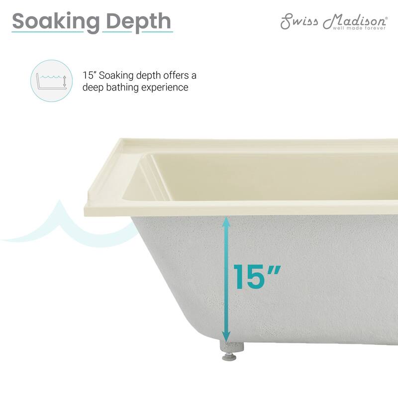 Voltaire 48 x 32 in. Acrylic Drop-in Bathtub