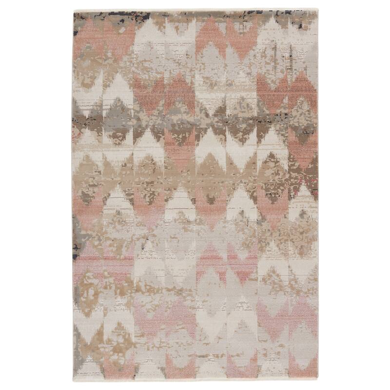 Nikki Chu Zevi Chevron Area Rug - 5' X 7'6" - Beige/Light Pink - Rectangle